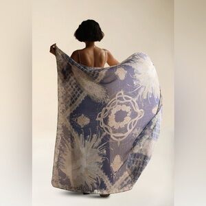 Lightweight Lavender Floral Print Scarf Wrap
